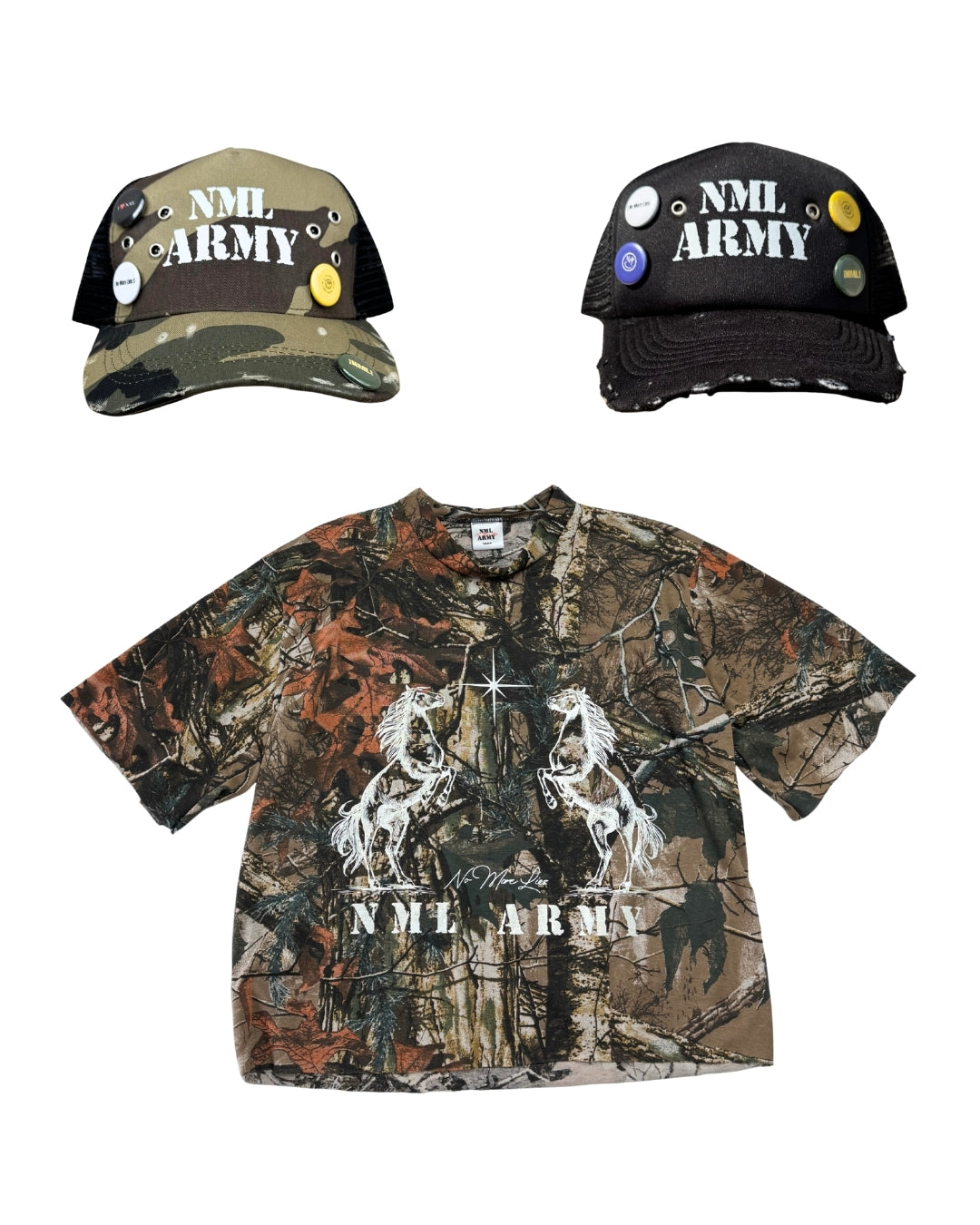 [ NML ARMY ] Playera + Ambas Trucker Hat