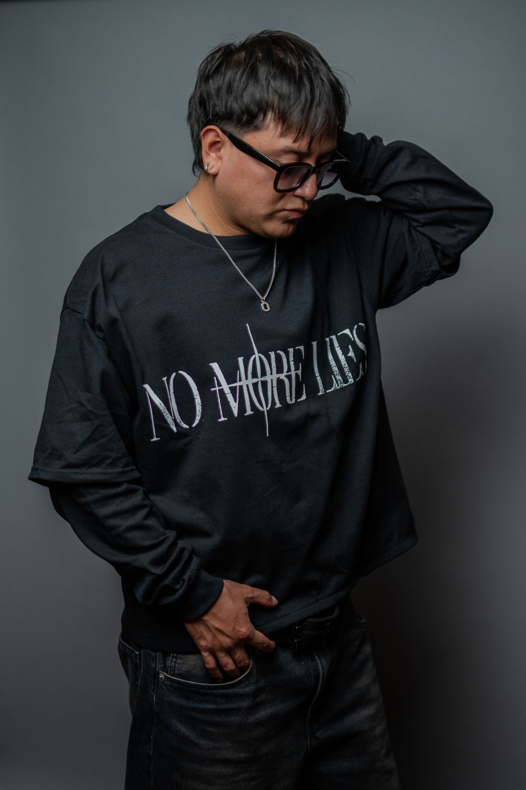 NML BLACK " Playera Manga Larga