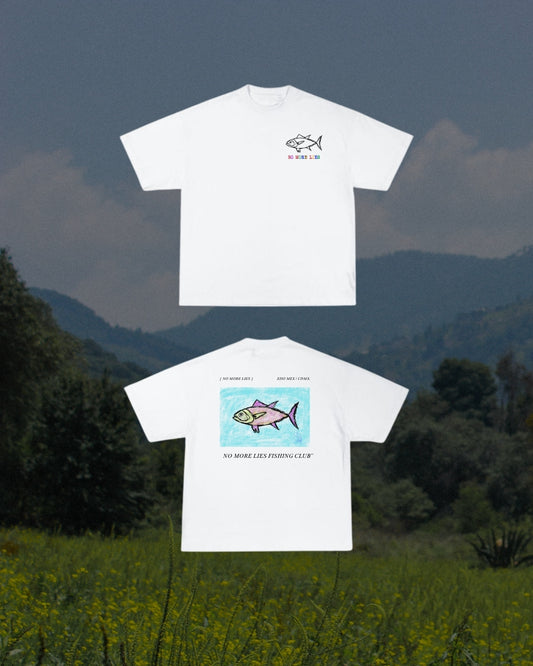 FISHING CLUB" NML OVERSIZE WHITE TEE