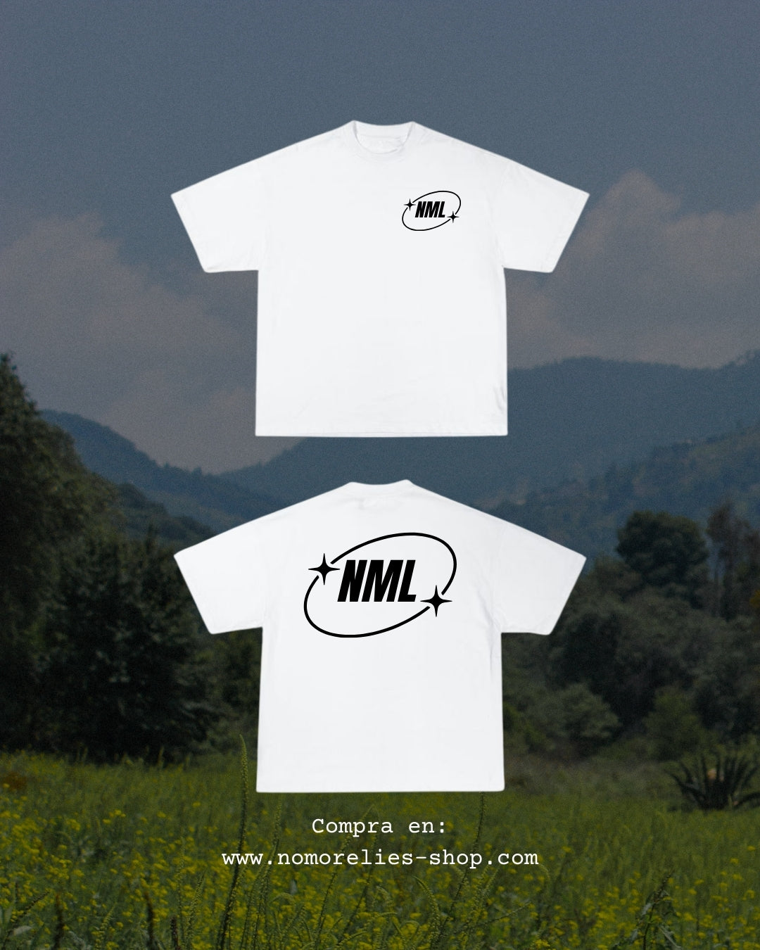 BLACKGRAFICLOGO" NML OVERSIZE WHITE TEE