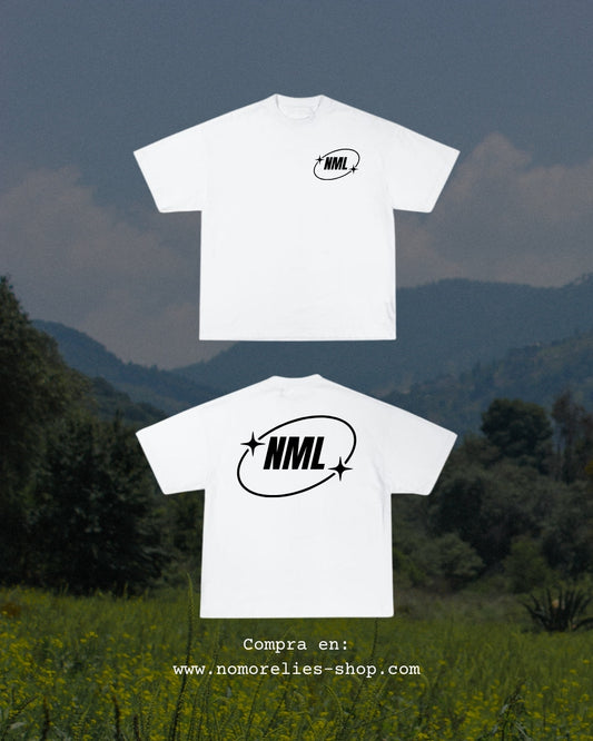 BLACKGRAFICLOGO" NML OVERSIZE WHITE TEE