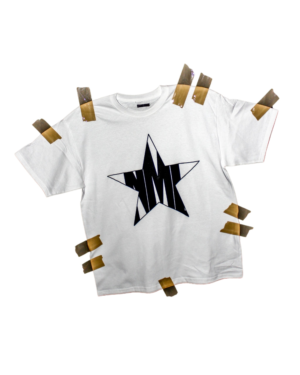 ONLY STARS " Playera manga corta en blanco con negro