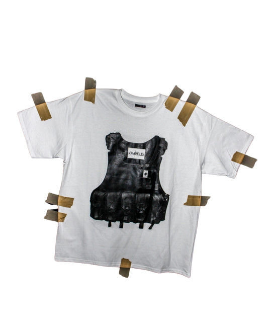 [ NML ARMY ] LADO "C" playera de manga corta en blanco con negro