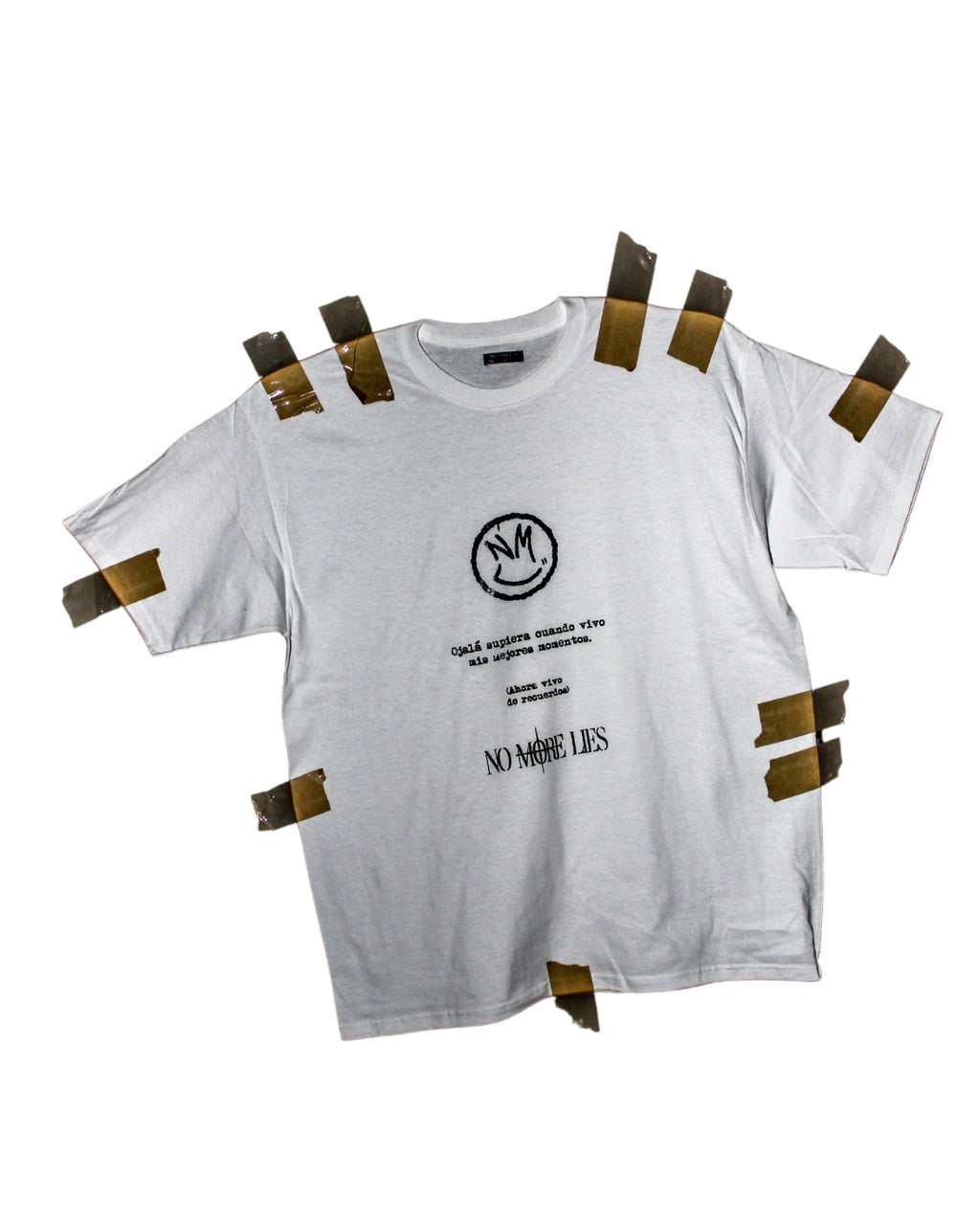 RECUERDOS " Playera de manga corta blanco con negro