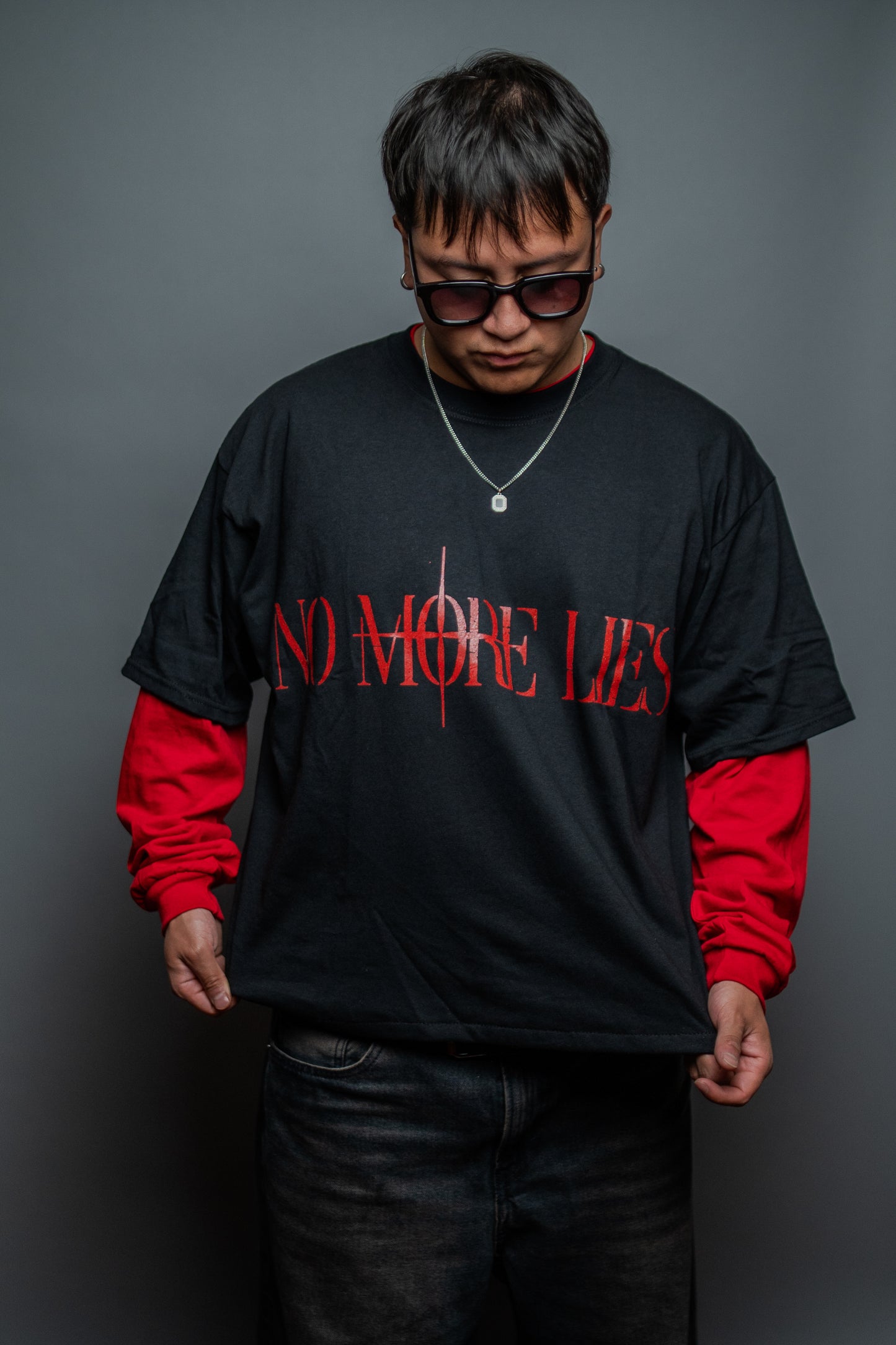 [ HELLBOY ] NO MORE LIES LONG SLEEVE T-SHIRT BRED