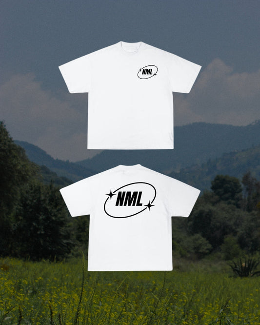 BLACKGRAFICLOGO" NML OVERSIZE WHITE TEE