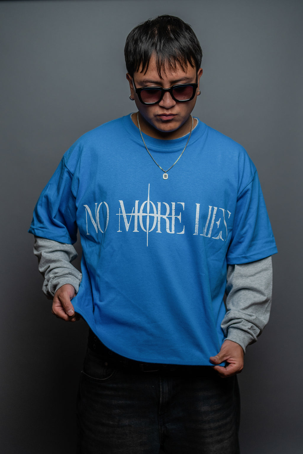 NML BLUE " Playera Manga Larga