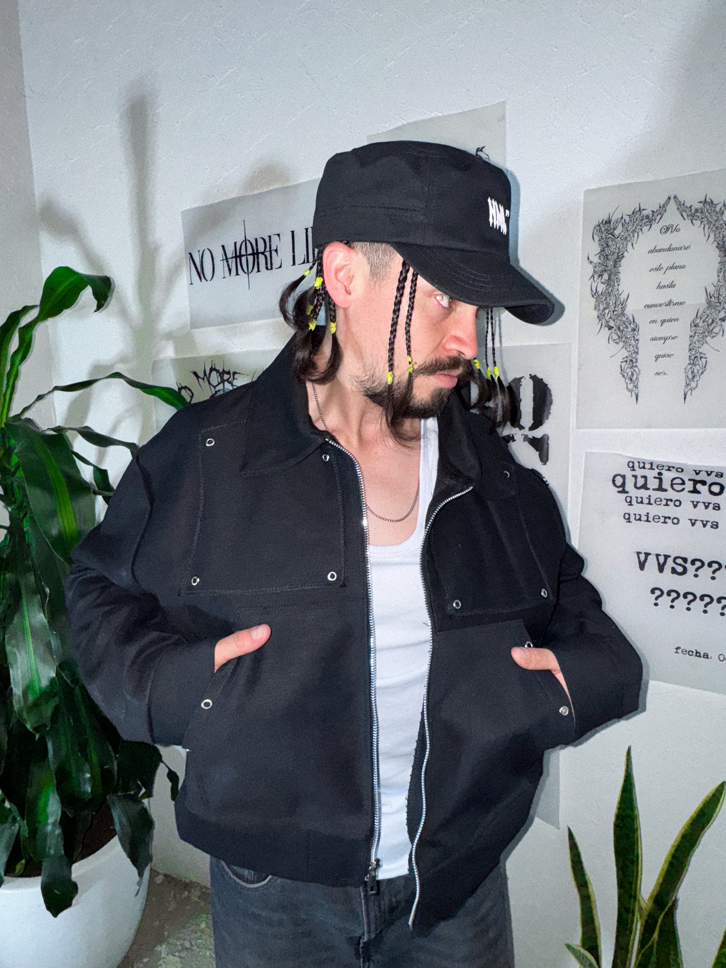 [ ALL BLACK ] CHAMARRA BOXY FIT