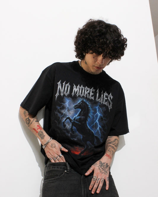 CABALLO GANADOR" NML OVERSIZE BLACK TEE